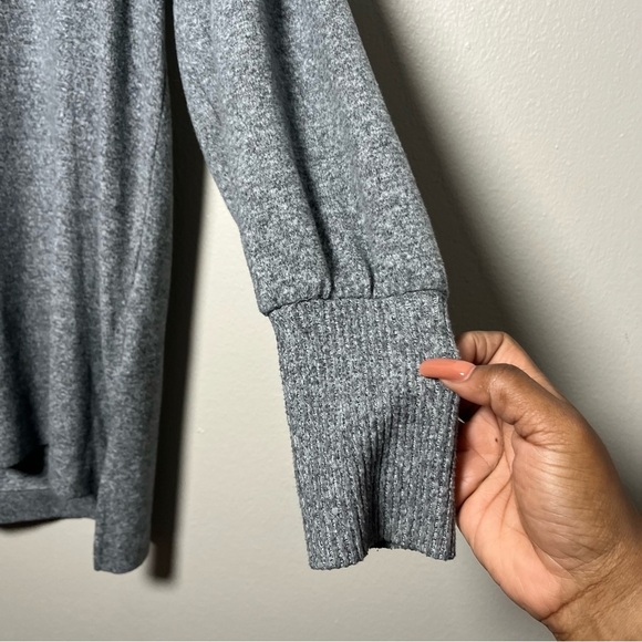 Maeve Anthropologie Women Sweater Dress Small Gray Cowl Neck Ballon Sleeve - Picture 3 of 10